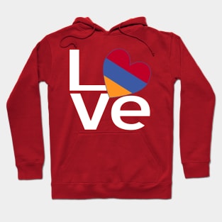 White Red Armenian LOVE Hoodie